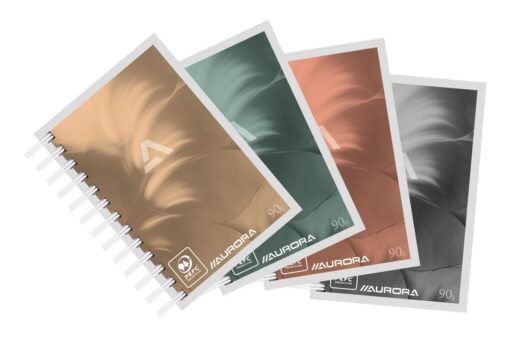 CARNET SPIRALE MANO 7X11CM 90G A7 - Q5 AURORA - 100P SPIRALE COTE GAUCHE