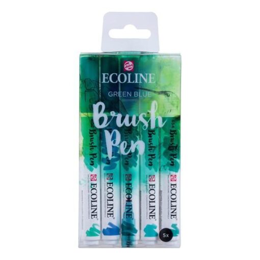 ECOLINE BRUSHPEN SET 5 VERT BL VERT BLEU - TALENS