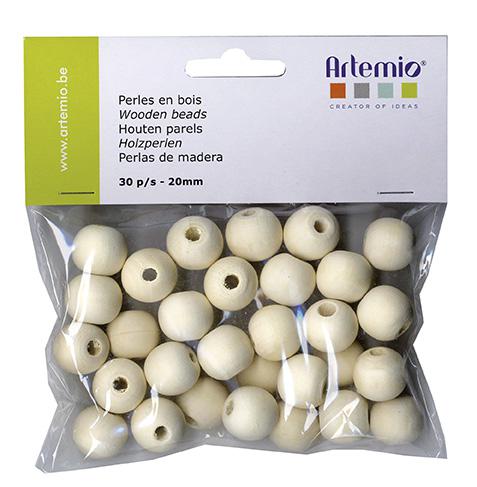 ARTEMIO 20 PERLES BOIS 20MM
