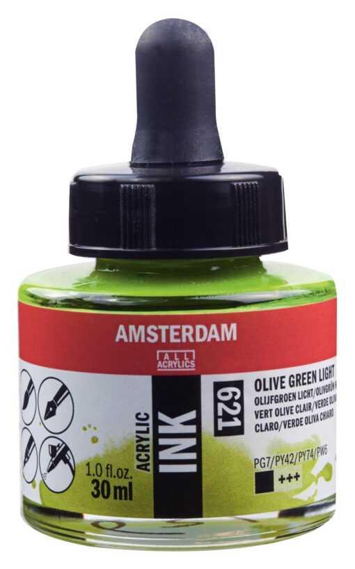 ENCRE ACRYL VERT OLIVE CLAIR 30ML AMSTERDAM ACRYLIQUE
