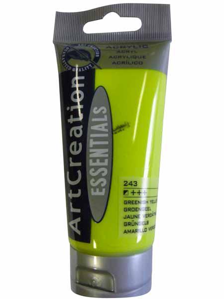 PEINTURE 75ML JAUNE VERDATRE - GOUACHE - ACRYLIQUE ART CREATION