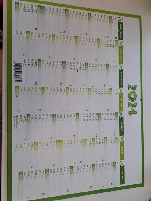 CALENDRIER 6 MOIS MEMENTO XL