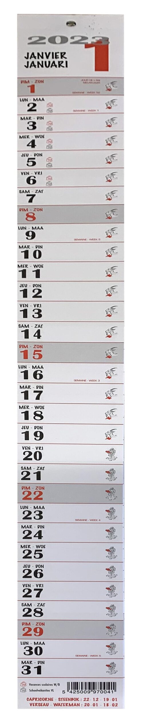 LANGUETTE 75X66MM 12 FEUILLETS CALENDRIER PAS DE LIVRAISON A LA PIECE