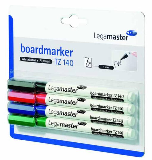 LEGA TZ140 ETUI DE 4 MARQUEUR TABLEAUX BLANCS POINTE OGIVE 1MM
