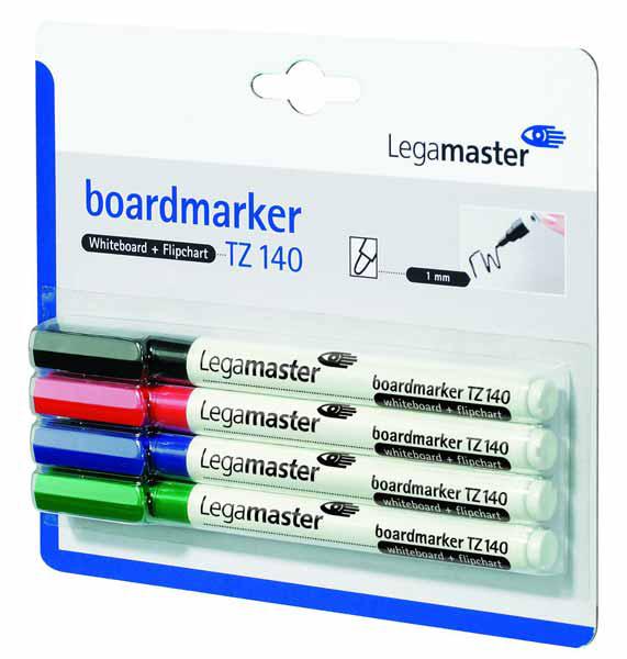 LEGA TZ140 ETUI DE 4 MARQUEUR TABLEAUX BLANCS POINTE OGIVE 1MM