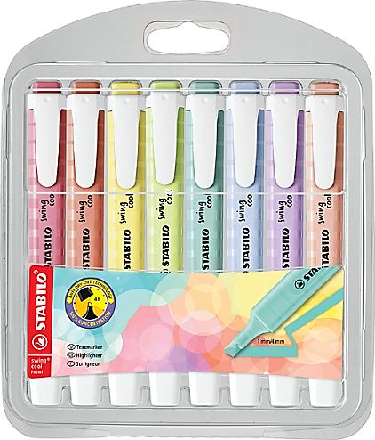 STABILO SWING PASTEL ETUI DE 8 SURLIGNEURS ASSORTIES POCHETTE