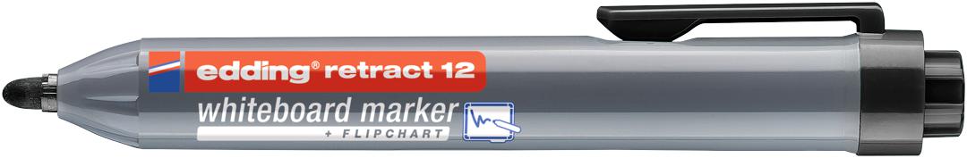 FEUTRE RETRA TABLEAU BLANC NR EDDING - 1.5-3MM - E-12 RETRACTABLE NOIR