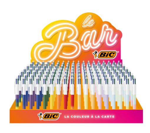 BIC 4 COULEURS BAR 216 PIECES STYLO BILLE RAINBOW