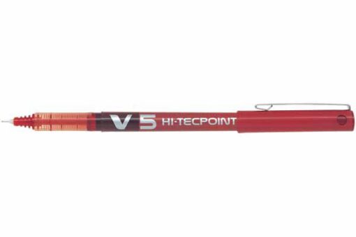PILOT V5 HI-TECPOINT XF ROUGE
