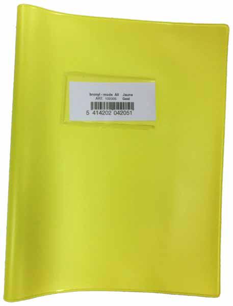 COUVRE CAHIER A5 JAUNE BRONYL - PVC