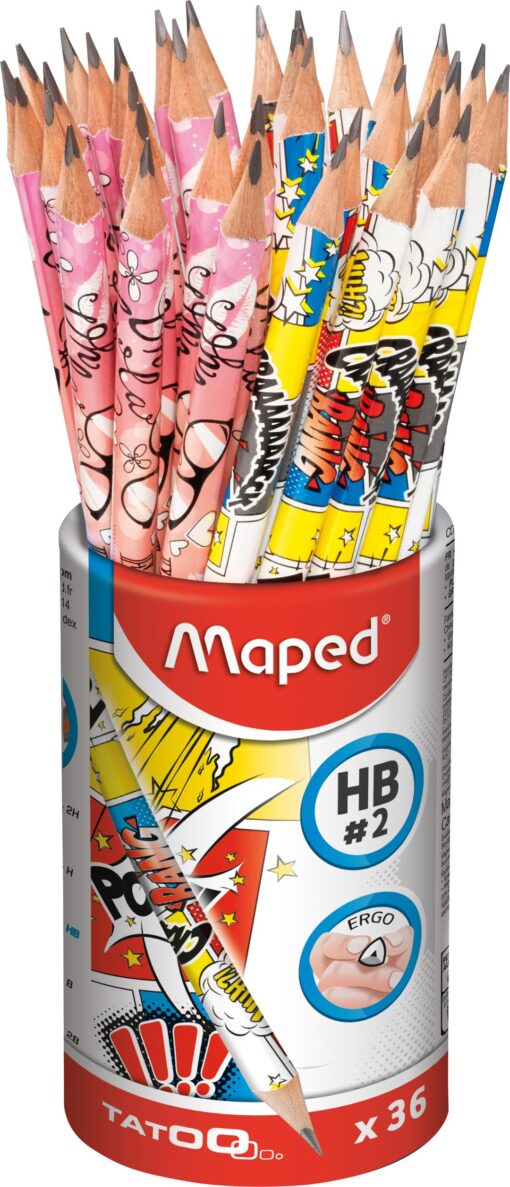 POT DE 36 CRAYONS GRAPHITE HB TATOO TEENS