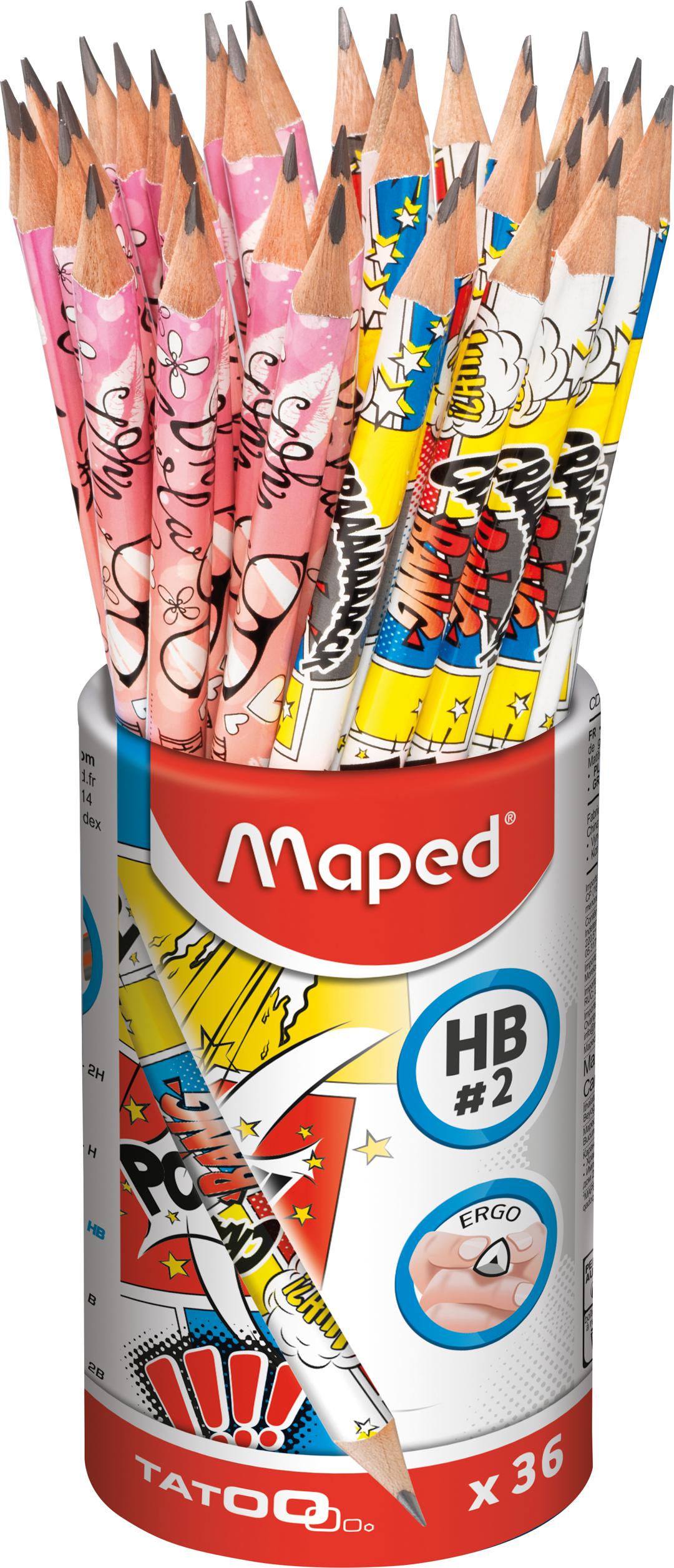 POT DE 36 CRAYONS GRAPHITE HB TATOO TEENS