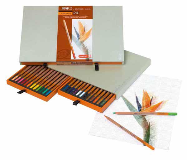 BRUYNZEEL 24 DESIGN COLOR CRAYONS DE COULEURS QUALITE SUPERIEURE ECRIN BOIS