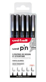 UNI-BALL 5 FEUTRES PIN 0.1 - 0.3 - 0.5 - 0.7 - 0.9