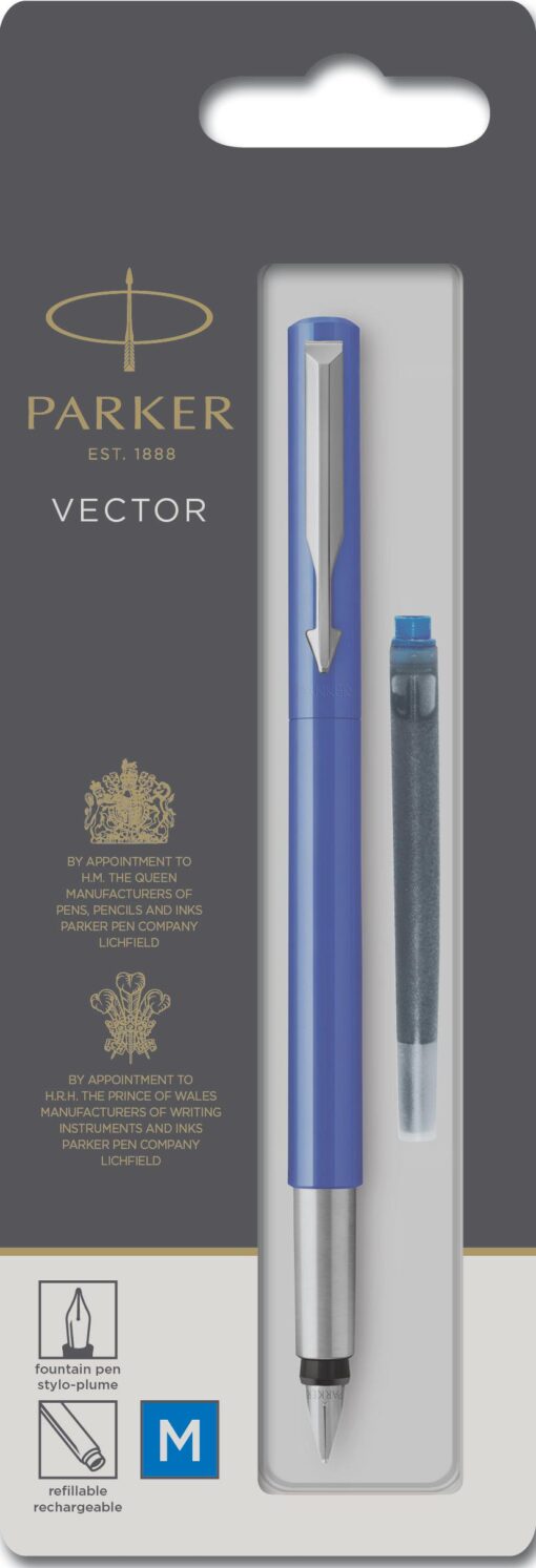 VECTOR PLUME BLEU BLISTER PARKER - STYLO PLUME MOYENNE