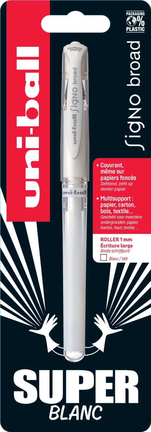 UNIBALL BROAD BLANC BLISTER SIGNO 1.0MM