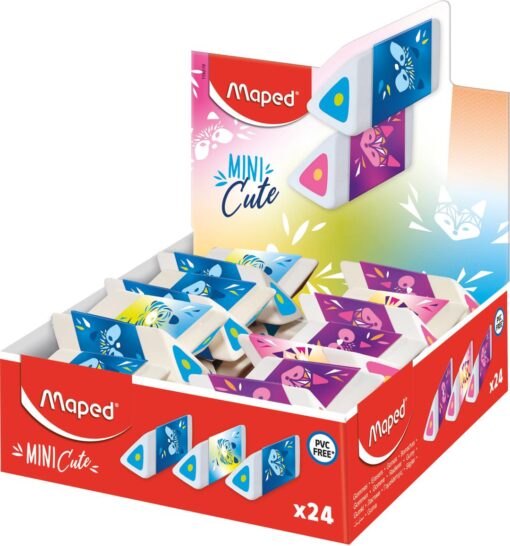 24 GOMMES MAPED MINI CUTE PYRAMIDE - GOMME PLASTIQUE SANS PVC - DISPLAY 24