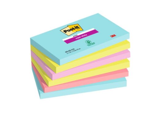POST-IT 6X 76X127MM COSMIC 90 FEUILLES - SUPER STICKY