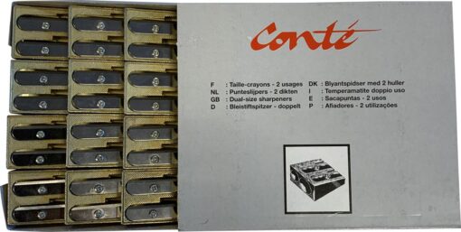 TAILLE CRAYON METAL DBLE CONTE - 2 TROUS DOUBLE - LAITON