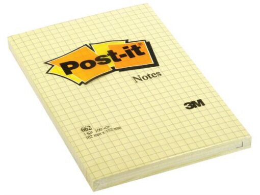POST-IT JAUNE Q5 102X152MM 100 FEUILLES