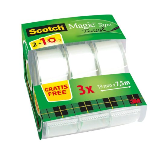 SCOTCH MAGIC CADDY PACK 2+1 DEROULEUR 7.5M X 19MM  ADHESIF