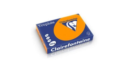 TROPHEE A4 120G ORANGE VIF PAPIER CLAIRFONTAINE RAME DE 250 FEUILLES