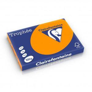 TROPHEE A3 120G ORANGE VIF PAPIER CLAIRFONTAINE RAME DE 250 FEUILLES