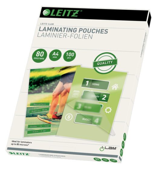 LEITZ 100 ETUIS A4 80 MICRONS ETUIS A PLASTIFIER