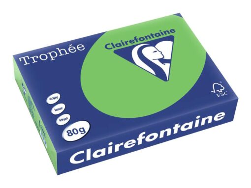 TROPHEE A4 80G VERT MENTHE PAPIER CLAIRFONTAINE RAME DE 500 FEUILLES