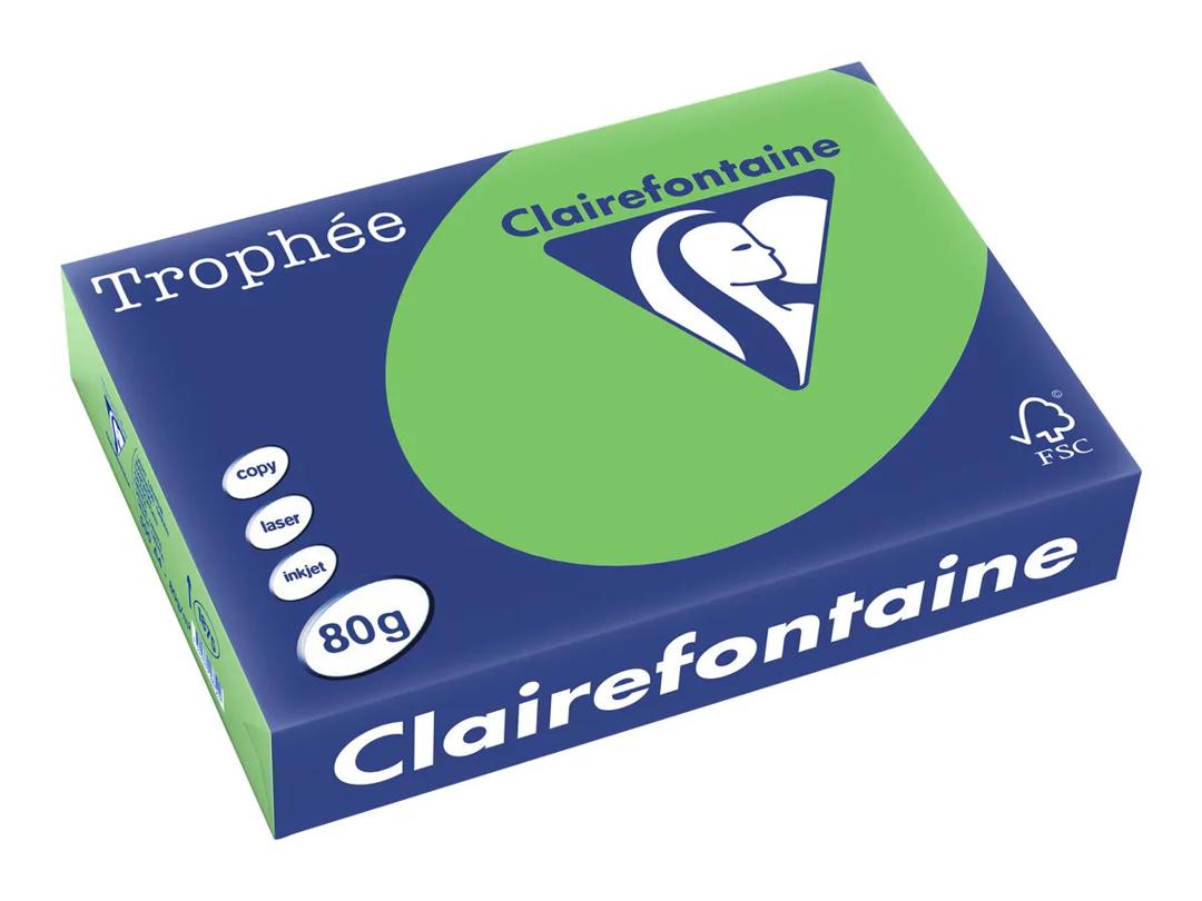 TROPHEE A4 80G VERT MENTHE PAPIER CLAIRFONTAINE RAME DE 500 FEUILLES