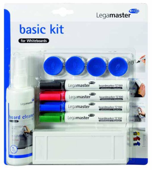 LEGA BASIC KIT TABLEAU BLANC 4 MARQUEURS TZ100 + FROTTEUR + 4 AIMANTS + 1SPRAY 125ML TZ7