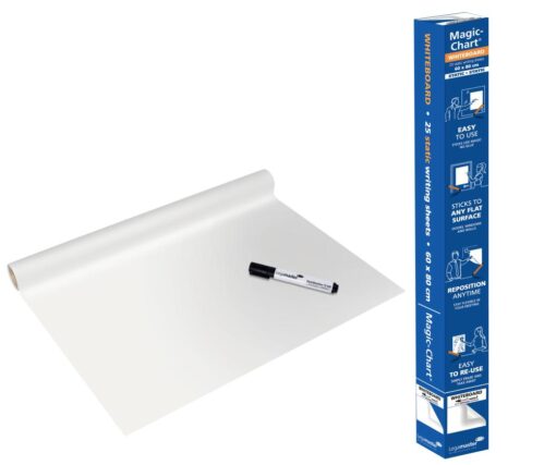 MAGIC-CHART TABLEAU BLANC EFFACABLE A SEC 60X80CM - LEGA 25 FEUILLES