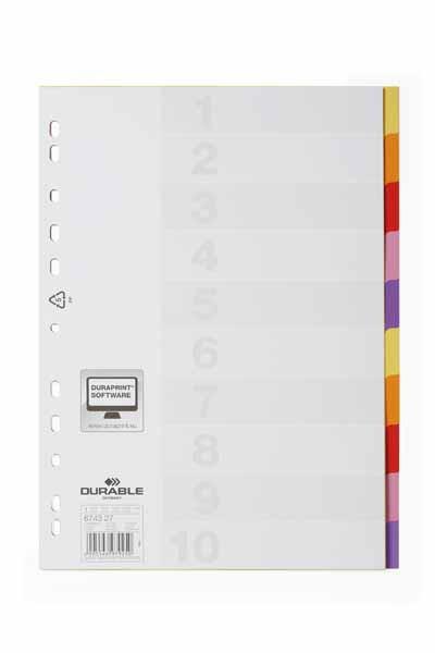 INTERCALAIRE DURABLE PP 10P 10 POSITIONS - POLYPRO