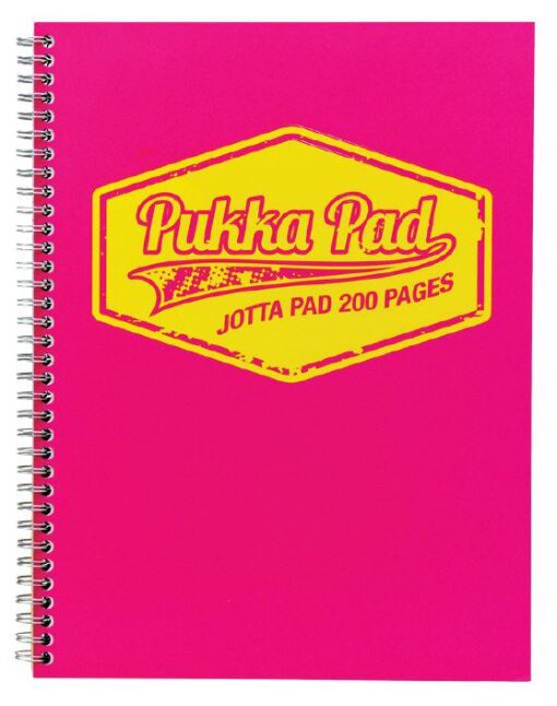 CAHIER PUKKA PAD A4 LIGNE ROSE 200 PAGES SPIRALE