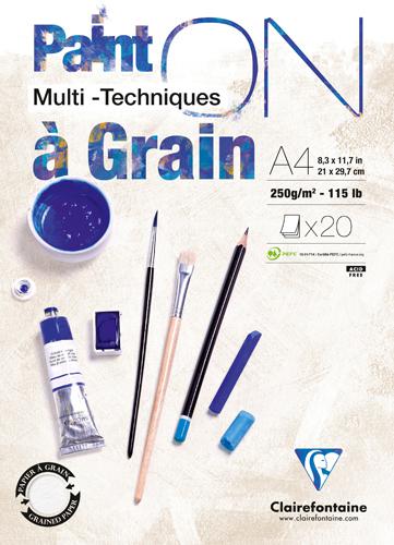BLOC PAINT ON GRAIN A4 20F EXACOMPTA - BLOC DESSINS