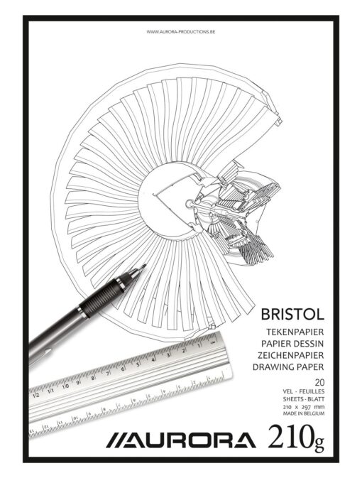 BLOC DESSIN BRISTOL 21X29CM AURORA A4 20 FEUILLES 210GR