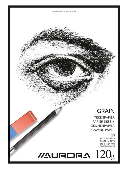 BLOC DESSIN BLANC 21X29CM 120G AURORA - A GRAIN FIN